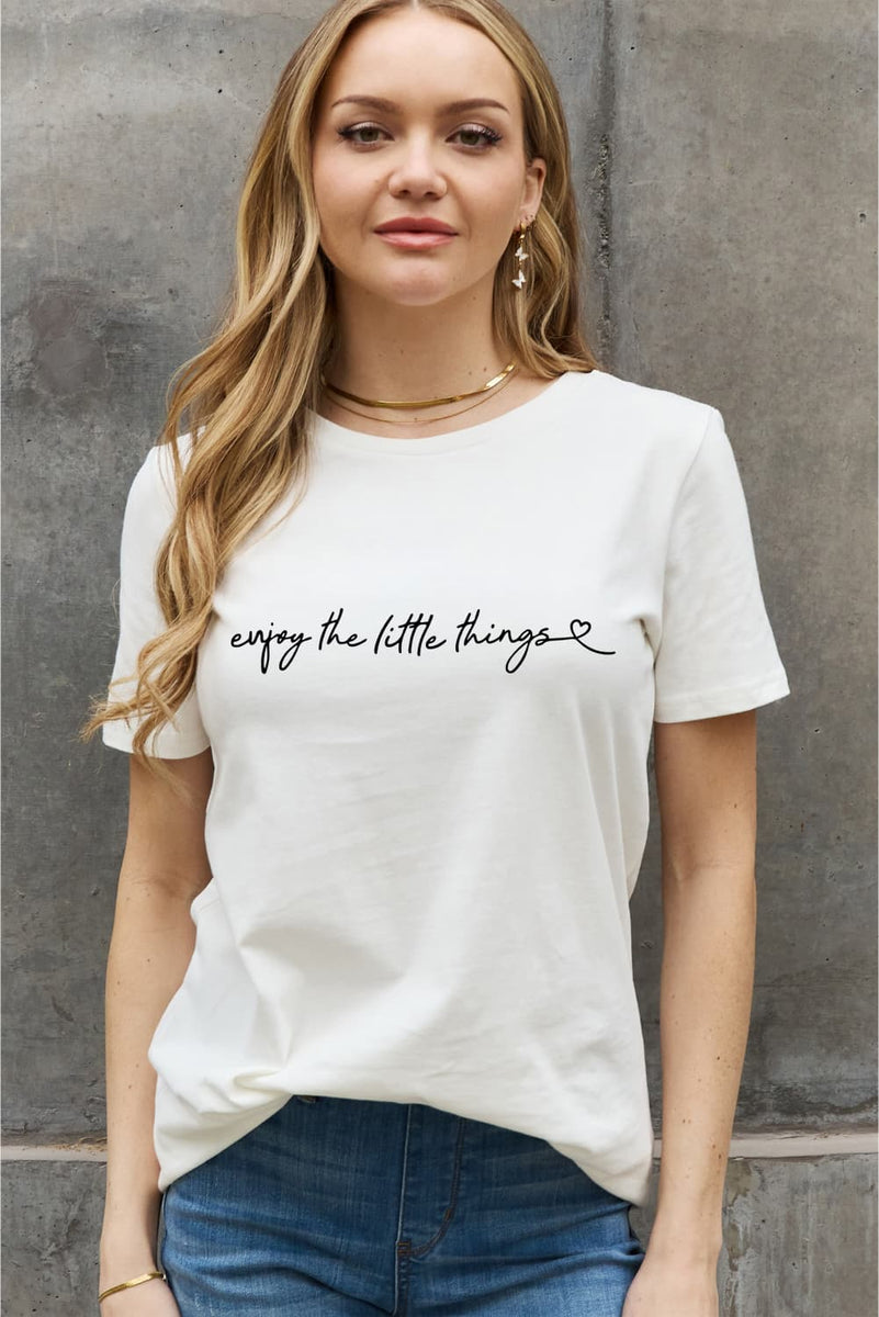 Casual 'Enjoy the Little Things' Cotton T-Shirt – TrendsGlow