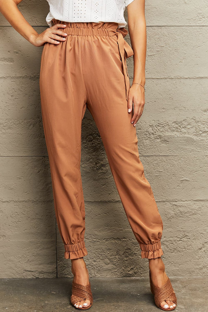 Solid Tied Cropped Pants