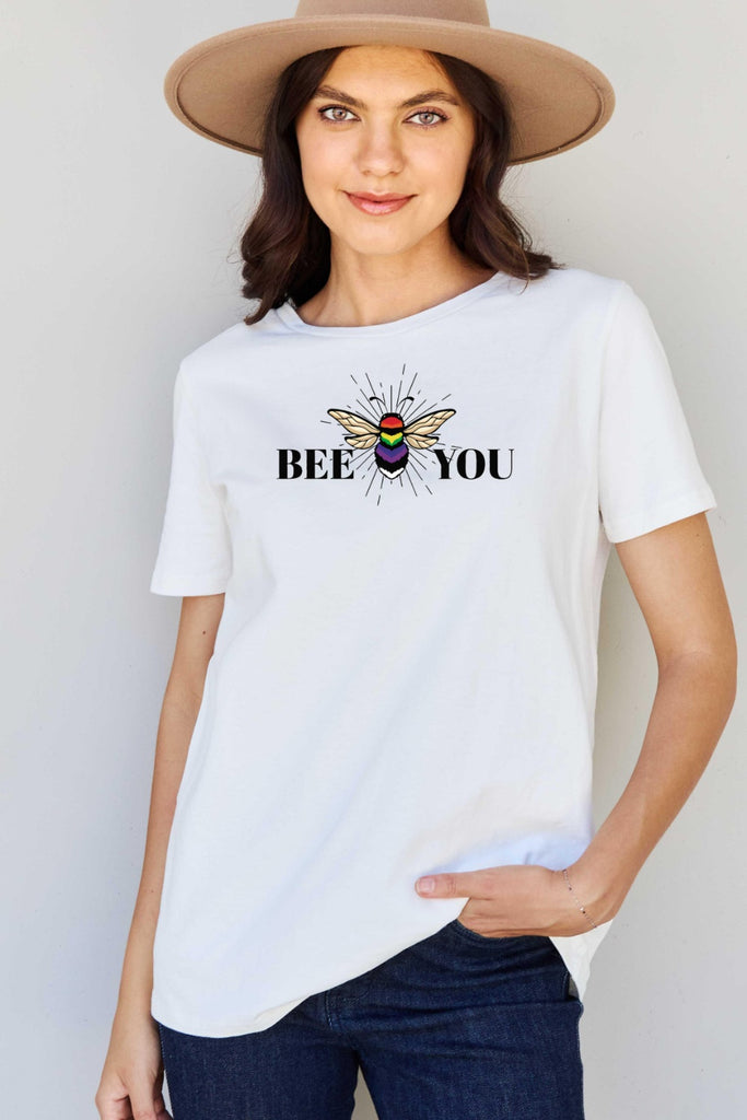 Casual and Inspiring 'Bee You' Cotton T-Shirt