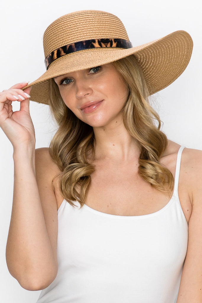 Printed Sunhat with Belt Accent