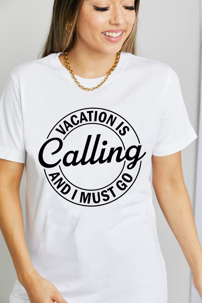 "Vacation is Calling" Graphic T-Shirt - Casual Style | 100% Cotton