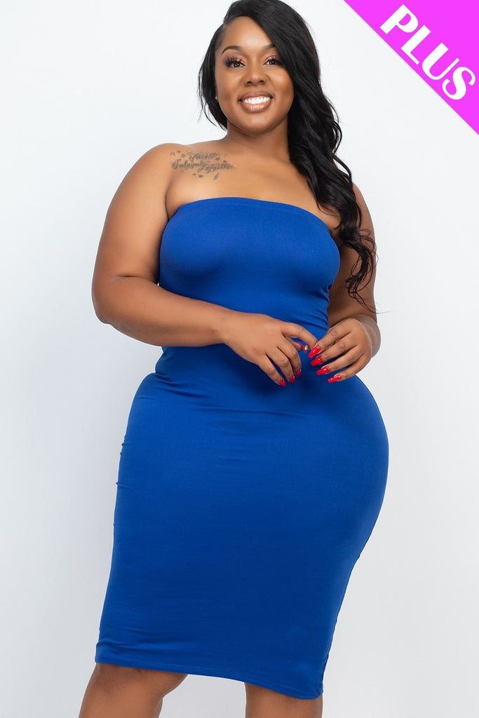 Plus Size Tube Top Dress