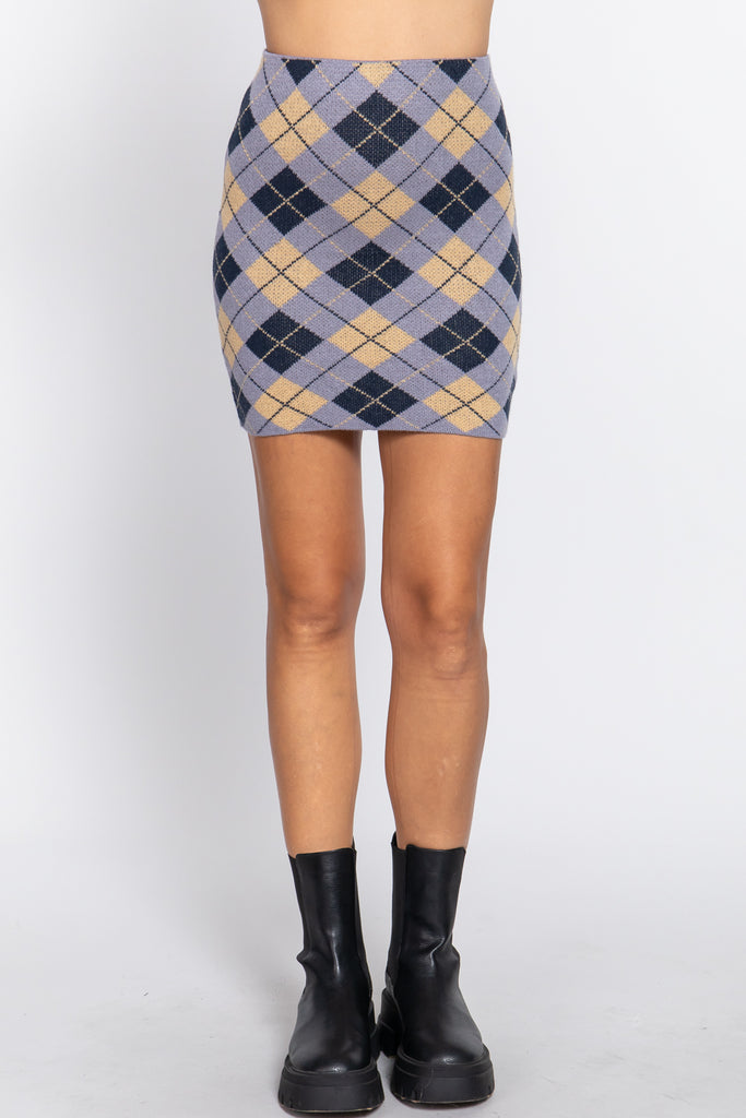 Jacquard Sweater Mini Skirt