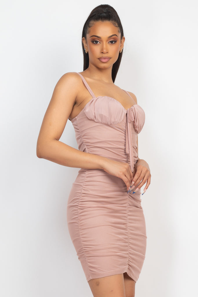Solid Sweetheart Neckline Ruched Mini Dress TrendsGlow Solid Sweetheart Neckline Ruched Mini Dress TrendsGlow