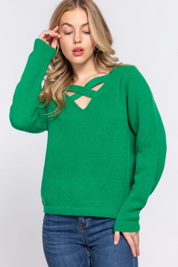 Chic Comfort: Long Sleeve V-Neck Sweater