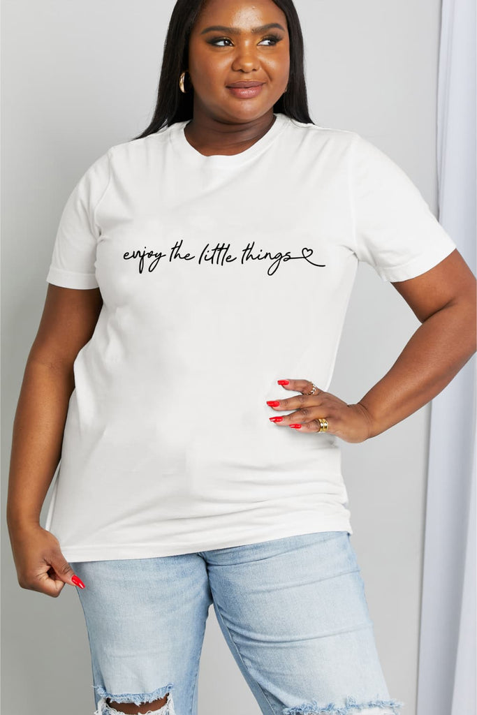 Casual 'Enjoy the Little Things' Cotton T-Shirt
